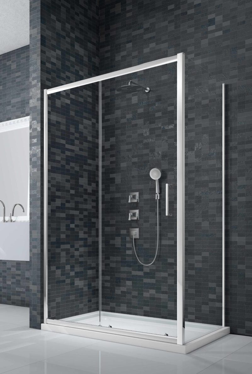 Торцевая панель для монтажа с дверью DWH07BO Merlyn Ionic Хромированный  - Вид №1