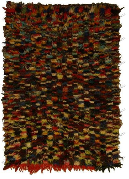 AFOLKI Прямоугольный шерстяной коврик с длинным ворсом Boucherouite Taa1086be