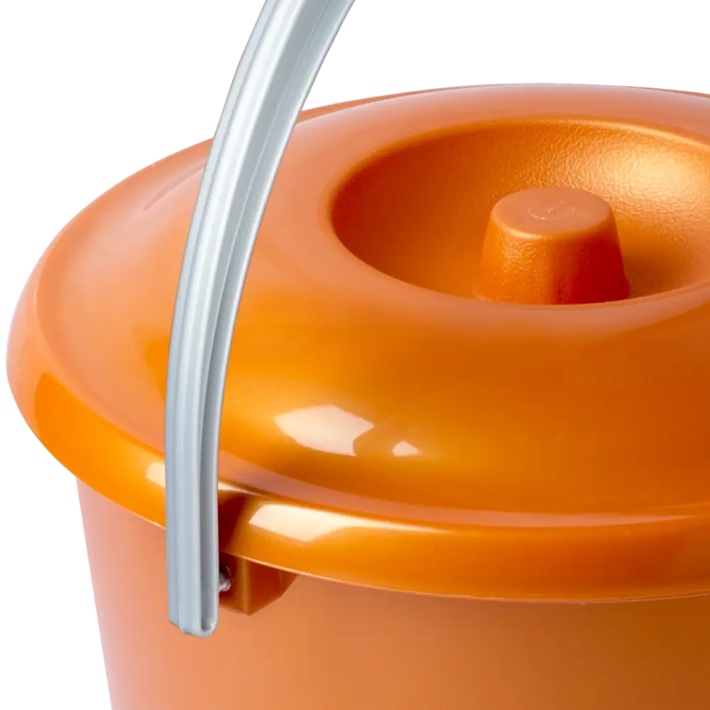 Ведро с крышкой 10 л пластик цвет оранжевый MARTIKA STLM-2177709 - Вид №1