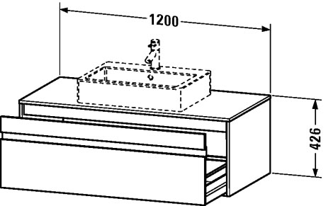 KT669605252 Ketho Тумбочка подвесная Европейский дуб, декор Duravit - Вид №1