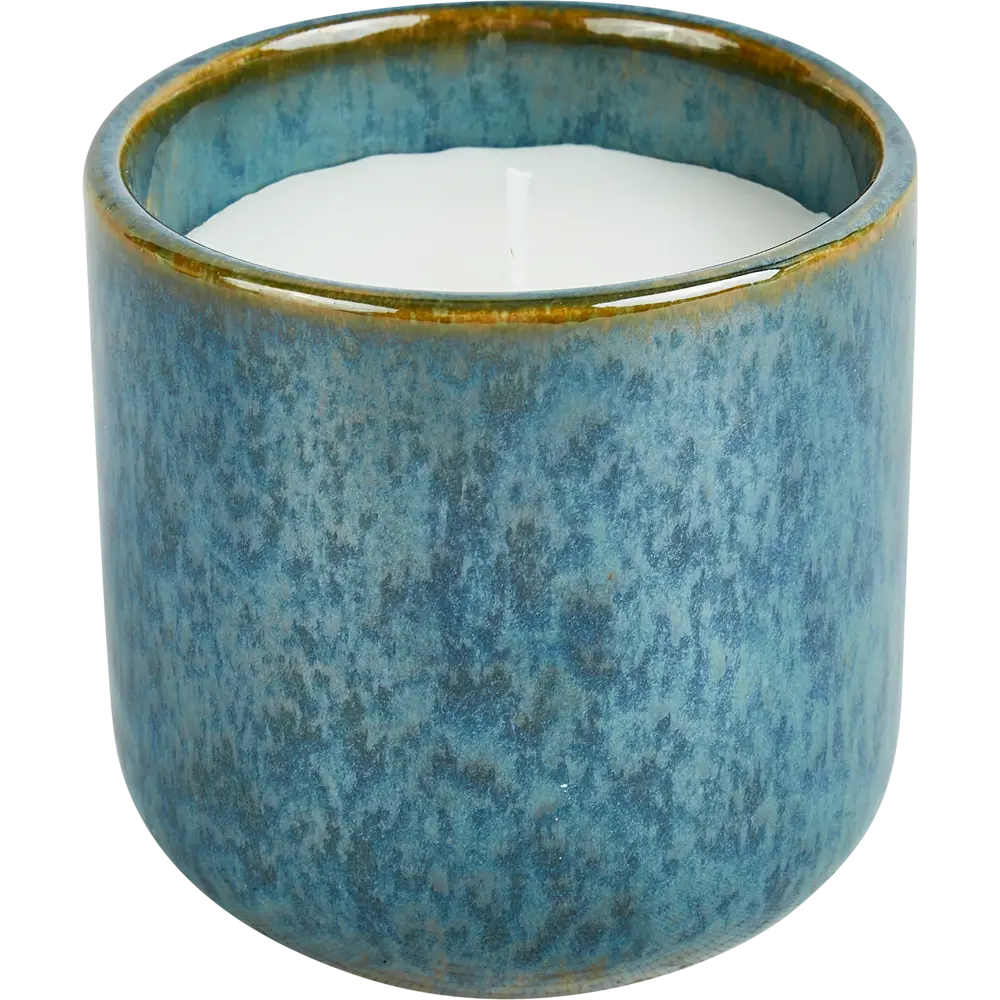 Свеча в керамическом подсвечнике Atmosphera Цитрон коричнево-синяя 9.3 см STLM-2036135