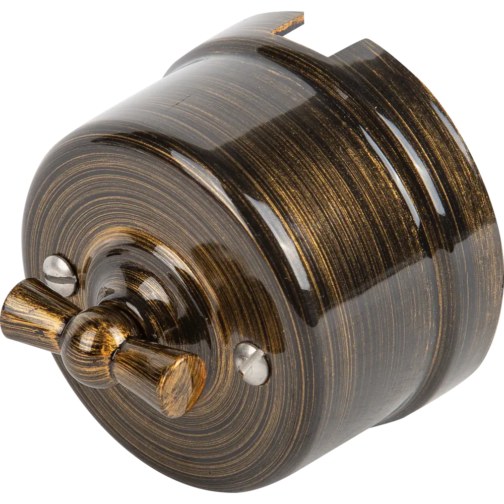 Выключатель накладной Electraline 2 клавиши цвет бронза 84229218 STLM-2006389 Ретро