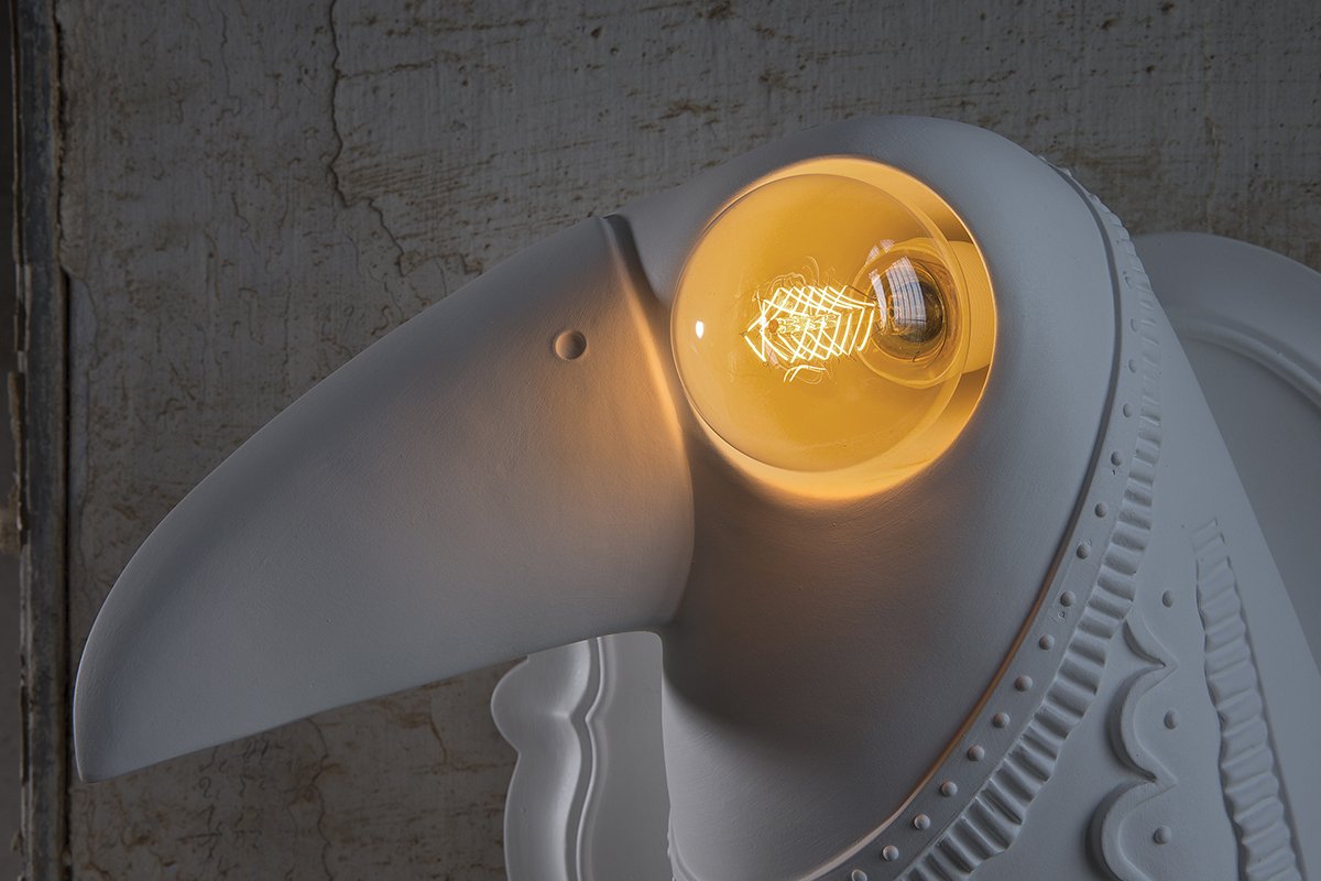 Светильник настенный белый Cubano KARMAN С ПТИЧКОЙ 00-3882937 Белый  - Вид №4