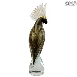 3845 ORIGINALMURANOGLASS Скульптура Чёрный попугай - муранское стекло OMG 12 см