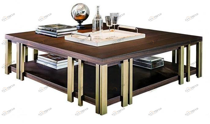 Casamilano Низкий квадратный журнальный столик с журнальной полкой Mondrian sun-id-1358932