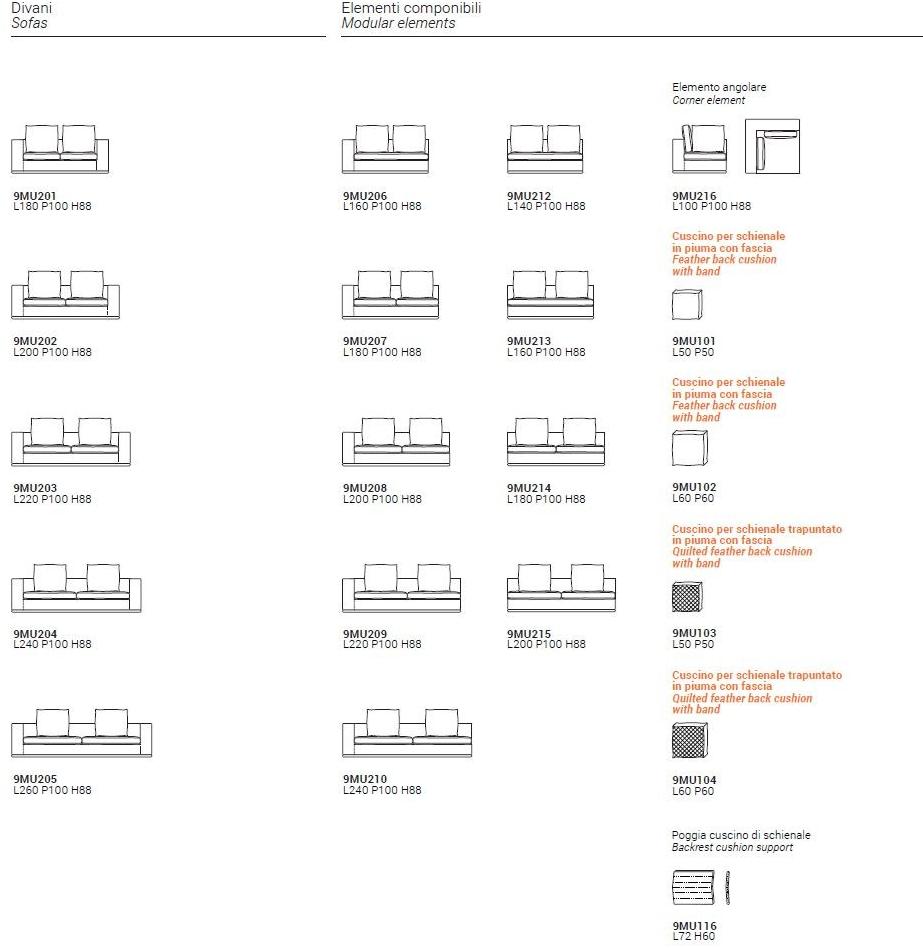 Marelli 4-х местный тканевый диван sun-id-1380166 - Вид №7