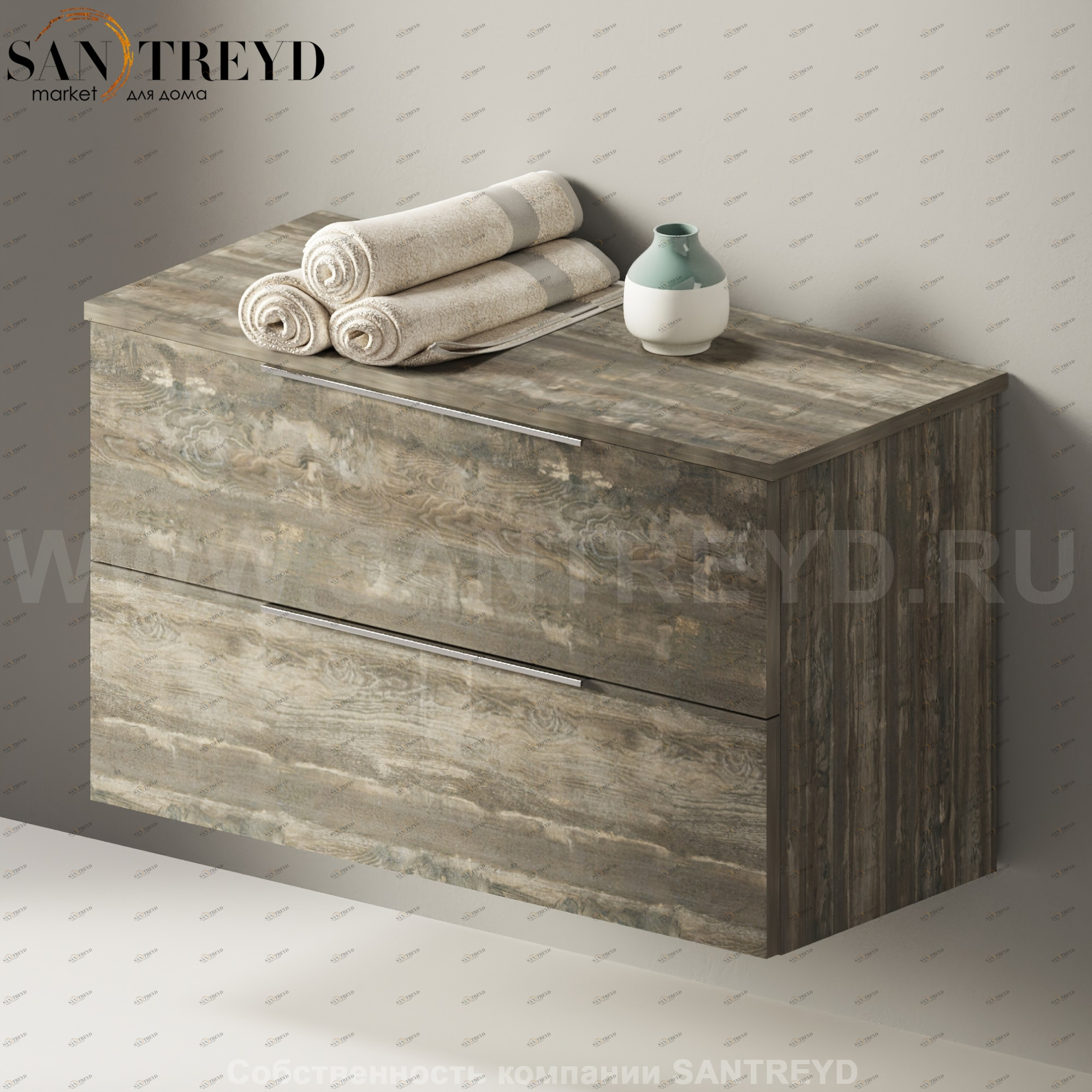 Flaminia BOX Настенная тумба 85 см с 2-мя ящиками BX428.WE Ceramica Flaminia BX428WE