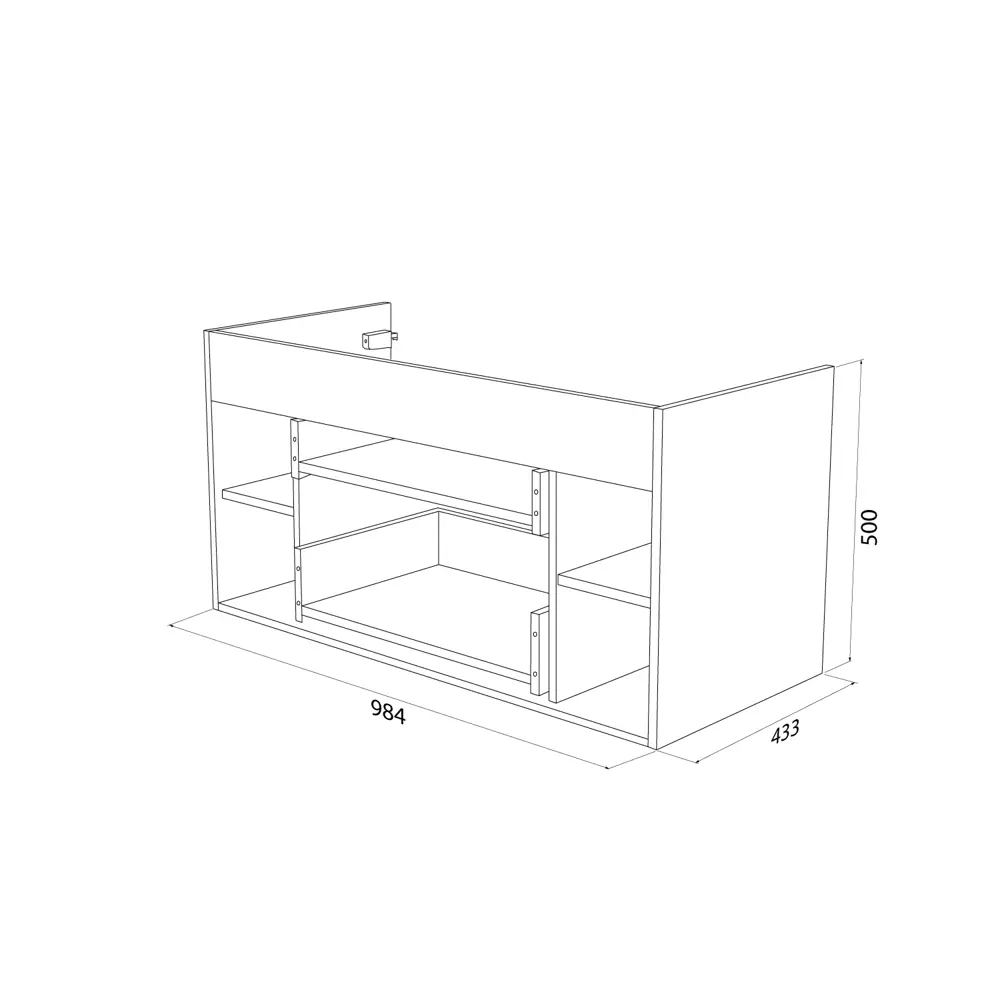 Корпус тумбы подвесной Iddis Lahta LAH10W0i95 50x98.4x43.3 см цвет белый 89442674 STLM-2077600  - Вид №9