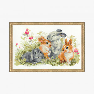 1416 Набор для вышивания Забавные крольчата 21 х 26,5 см RIOLIS Сотвори Сама
