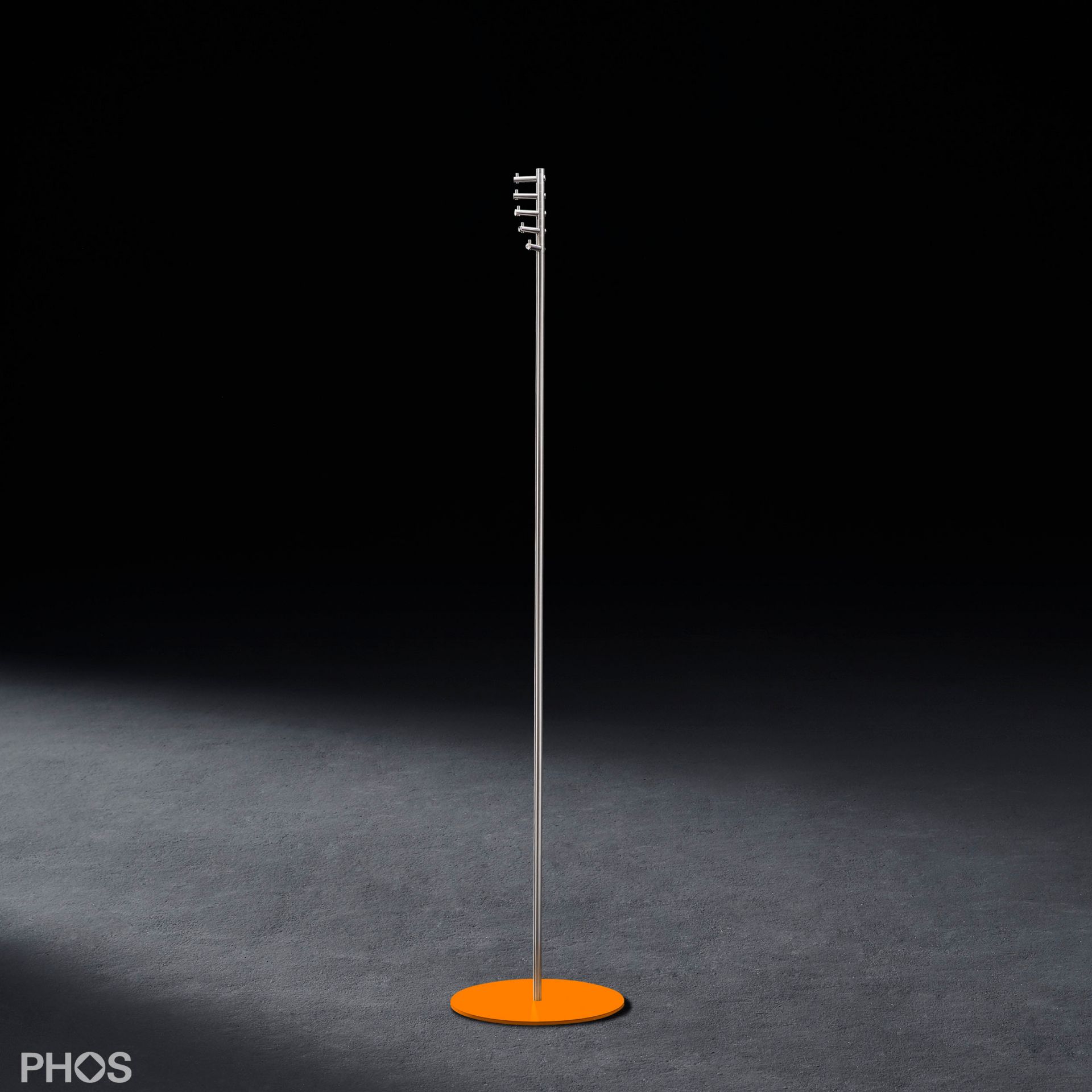 T1-BPO Вешалка для одежды, 5 вращающихся крючков для одежды, основание: оранжевое. PHOS 