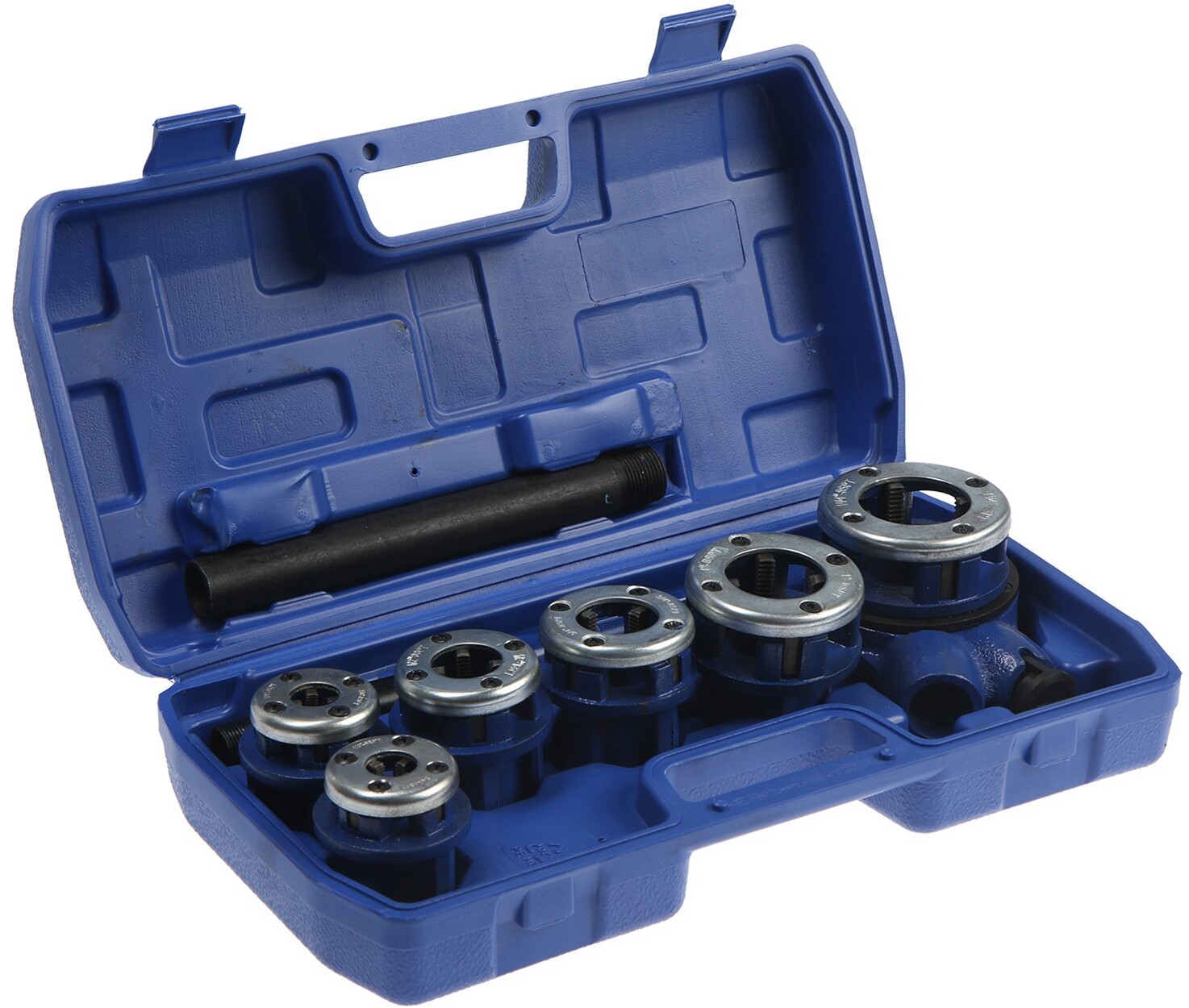 90489844 Набор клуппов трубных 4987620, 1x4"-3/8"-1/2"-3/4"-1"-1 1/4" + трещотка в сборе, 9 шт STLM-0249204 ТУНДРА
