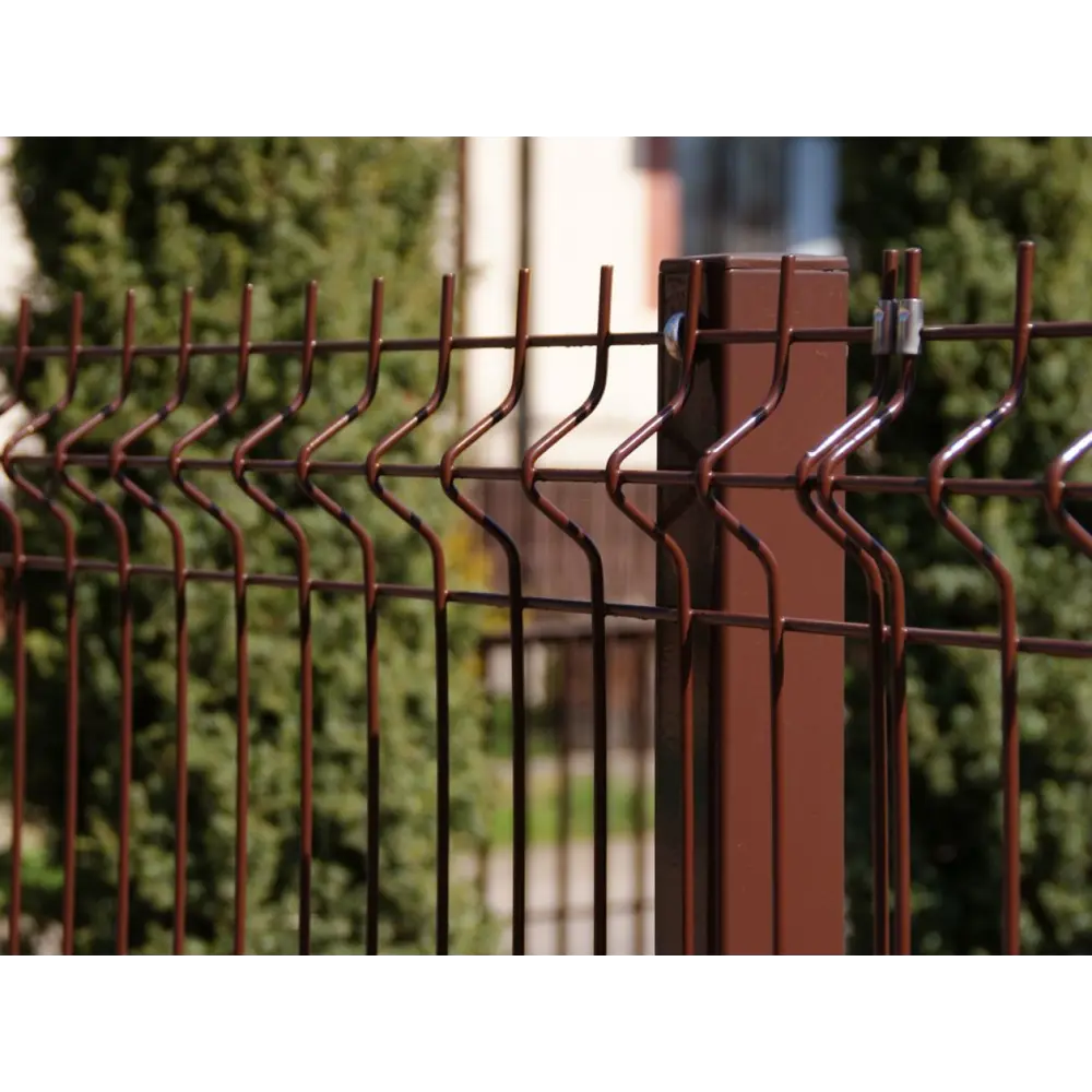 3D панель для забора Fine 2.5x1.73 м RAL 8017 коричневый 3 ребра Santreyd STLM-2090698 - Вид №5