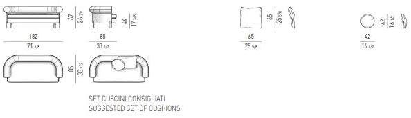 Minotti 3-х местный тканевый диван с кожаной оболочкой Mattia sun-id-1442813 - Вид №3