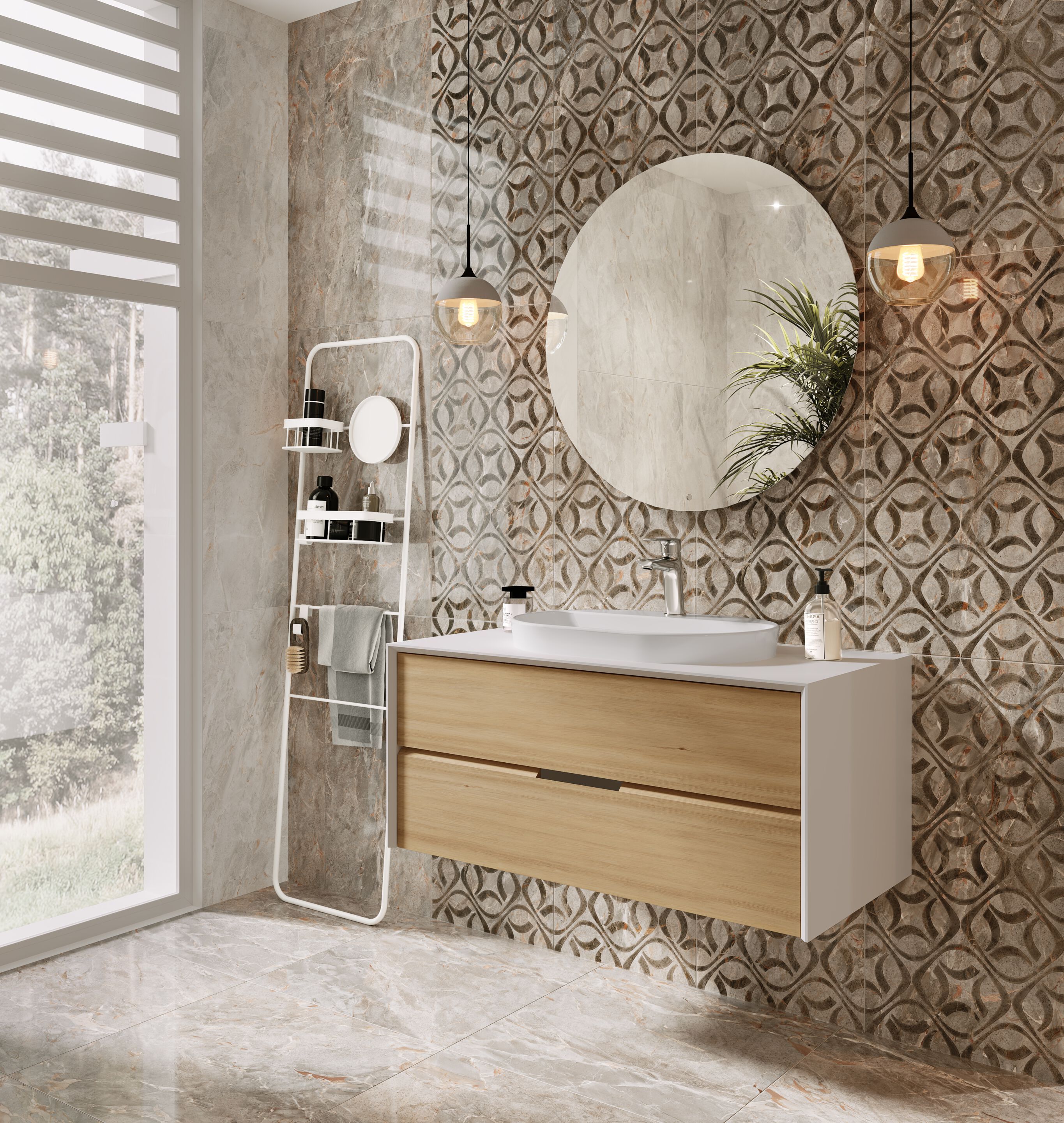 Пол / керамогранит с мраморным эффектом Kaleseramik ванная комната ARCH-00120324 - Вид №1