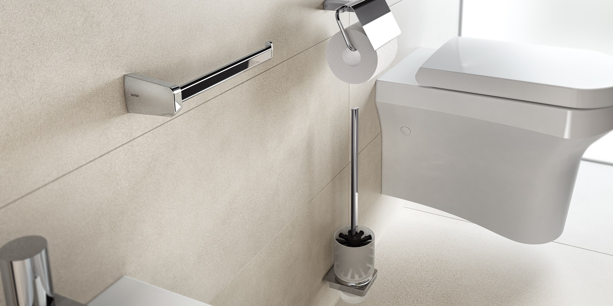Sonia Ершик для унитаза настенный S6-Zen Хром 161041 - Вид №2