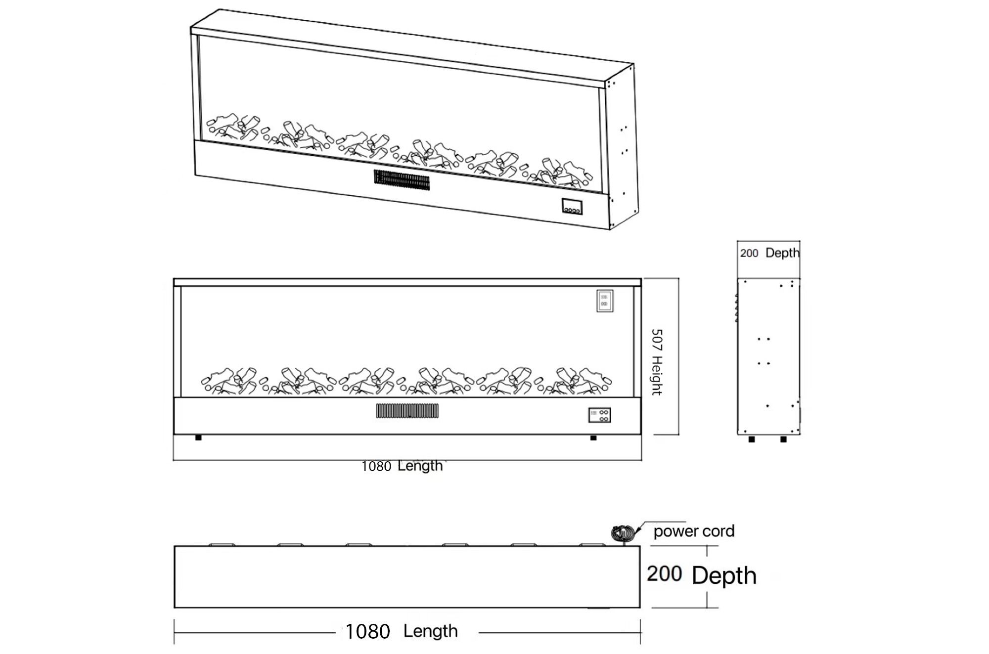Электрический камин с дистанционным управлением SINED ISPICA ARCH-00118968 - Вид №6