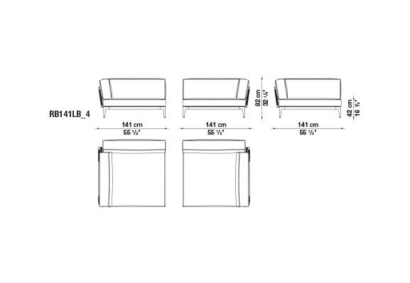 2-местный тканевый садовый диван B&B Italia Outdoor смородина ARCH-00005797 - Вид №3