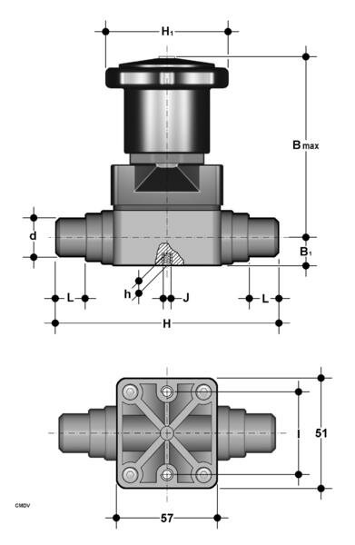 SANIT 393102210 Мембранный клапан, PVC-U, цапф  - Вид №1