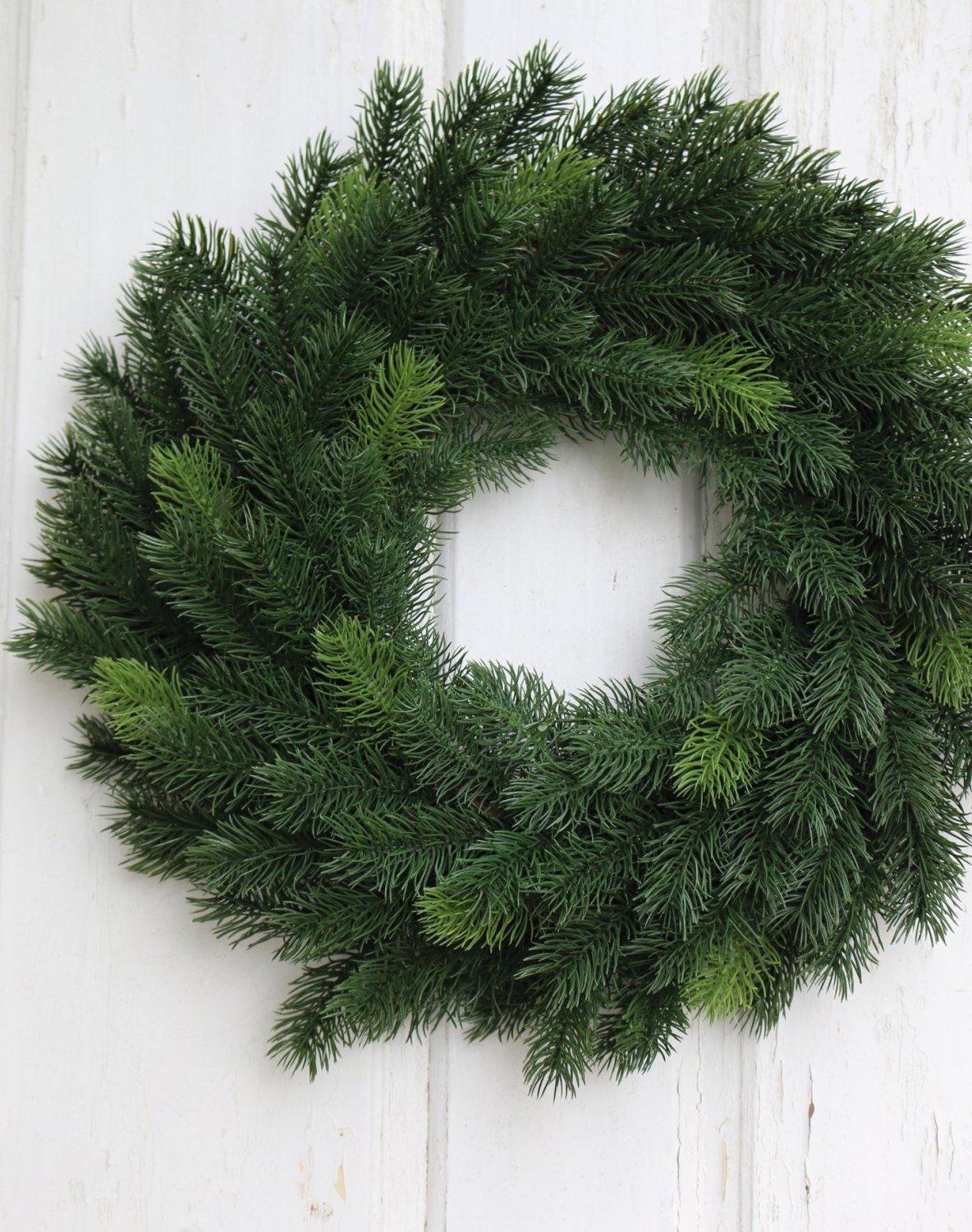 1019 883 a3 Венок из искусственной пихты, на ротанге, Ø 45 см, зеленый H-andreas  - Вид №3