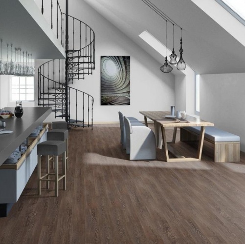 Виниловый ламинат Tarkett Lounge Henry Дуб с брашью (Текстурированная) 914,4х152,4/101,6 мм 1000901226 - Вид №4