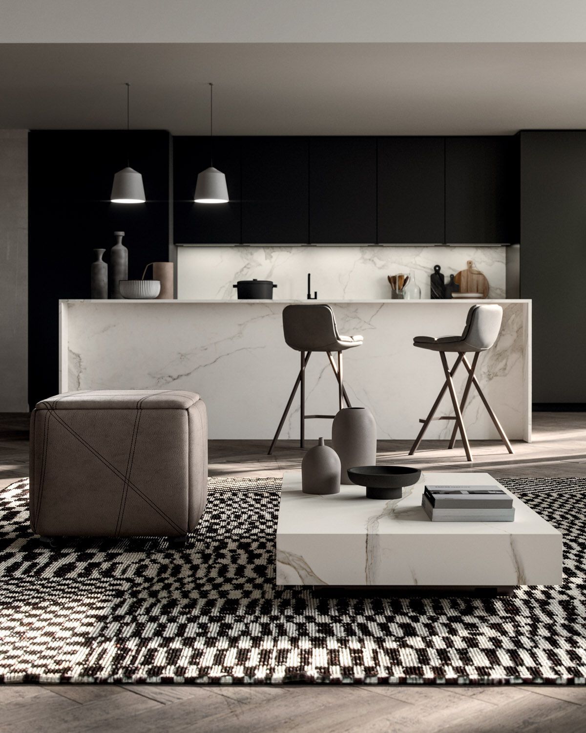 Высокий кожаный стул Ozzio Italia MILO ARCH-00032680 - Вид №1