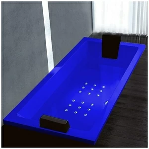 Ванна Gruppo treesse Quadra 199 V073C-DX-SI синяя с аэромассажем прямоугольная встроенная правая