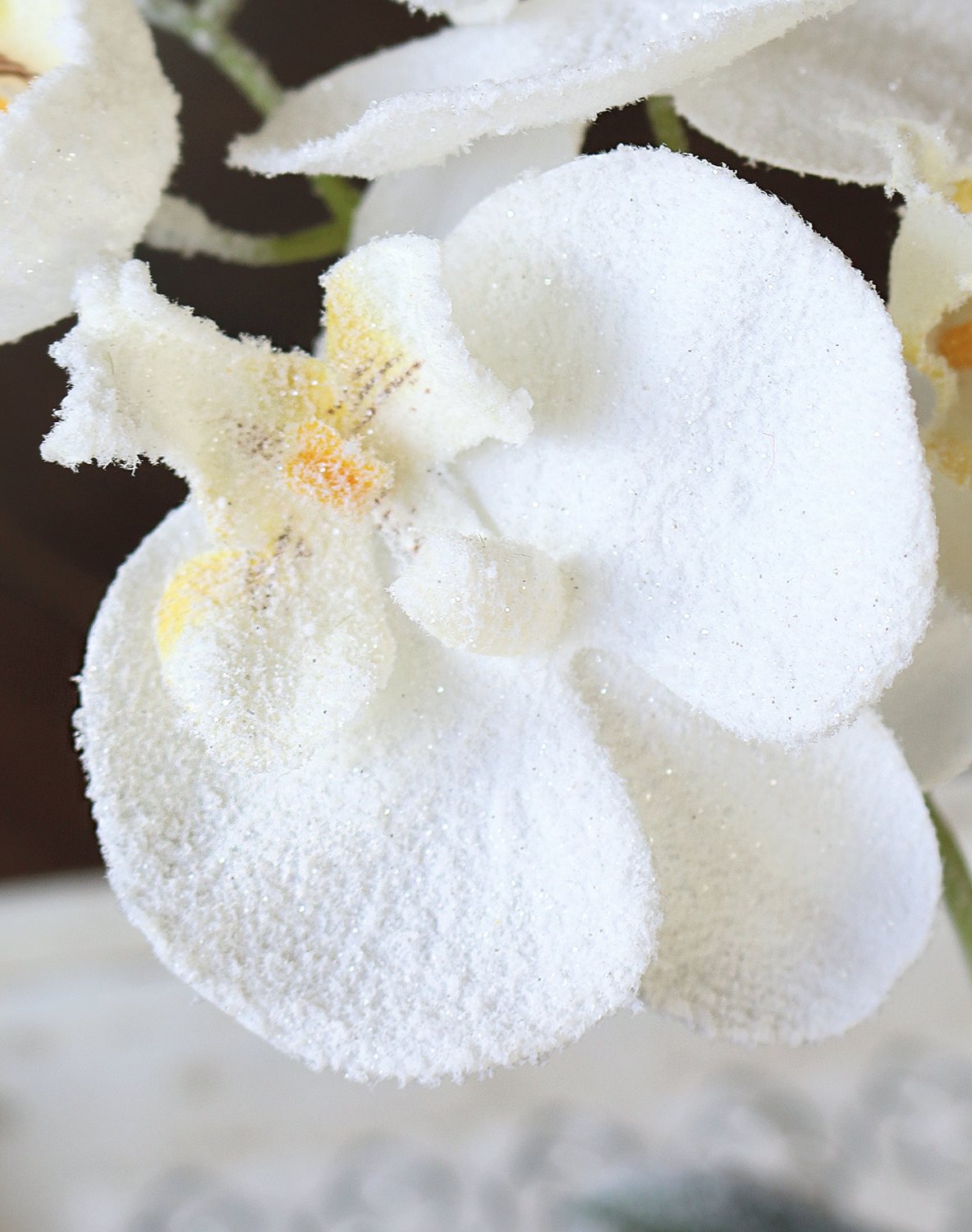 2968 799 a3 Пластиковая орхидея Phalaenopsis, матовая, горшечная, 33 см, белая матовая H-andreas  - Вид №1