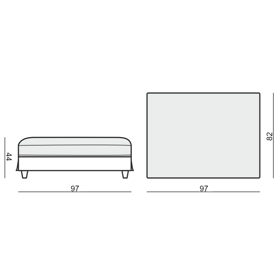 Пуфик Cloud, серый, 97x82x44 см Sits S1138 - Вид №2