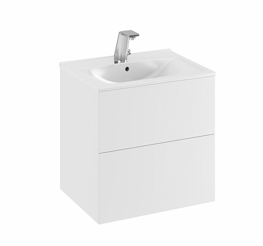 9751021111 IDO Elegant напольная тумба под умывальник, с двумя ящиками, W = 600 мм, W1 = 610 мм, белый