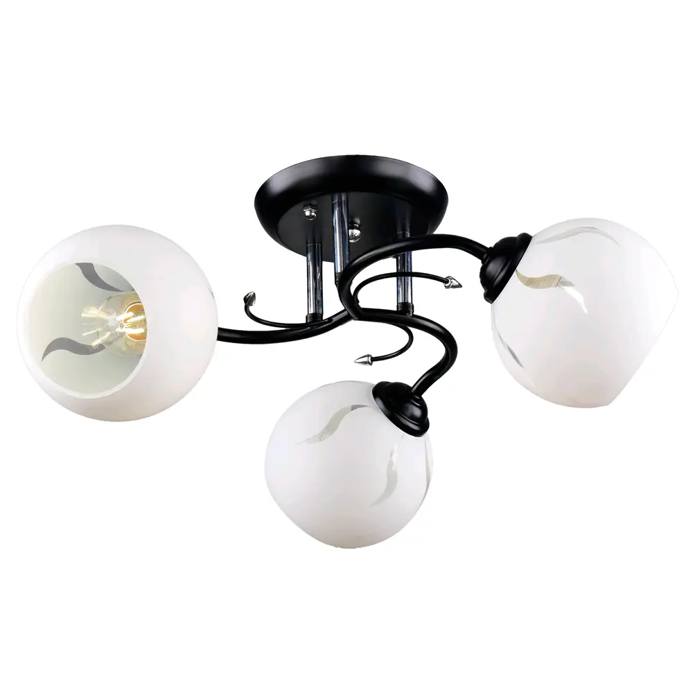 Люстра потолочная Рассвет 3 лампы 9 м² цвет белый КЛЮЧНИК STLM-2138839