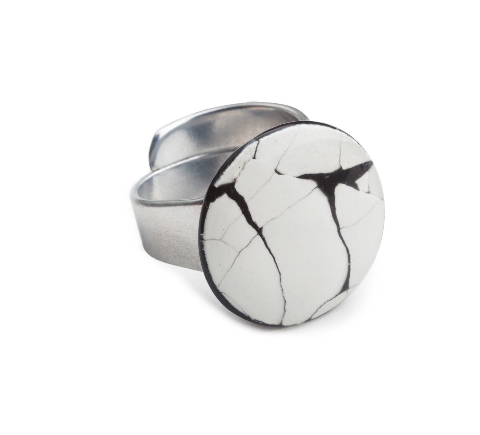 MIX_1733 Кольцо, крошенная яичная скорлупа, алюминий Mix Culture Santreyd 