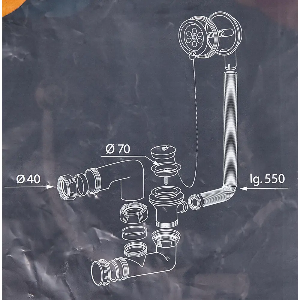 Сифон для ванны EQUATION с ревизией и выпуском 18551011 STLM-0011269 - Вид №3