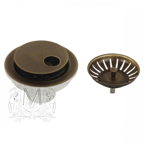 Слив для кухонной мойки MIGLIORE Ricambi ML.RIC-10.131.RA с крышкой, медь  - Вид №1