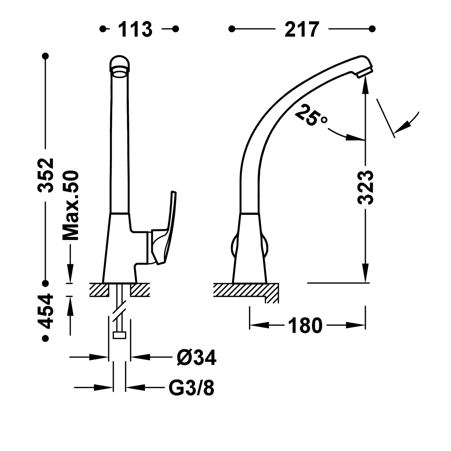 КУХОННЫЙ смеситель с одной ручкой для кухни-17044702 TRES Kitchen - Вид №1