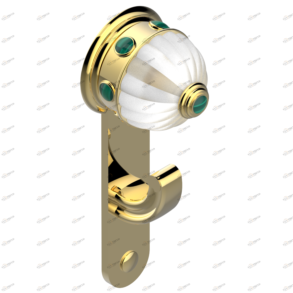 A1S-508 Крючок для халатов одинарный Thg-paris Cheverny с малахитом Золото A1S-508 CAT.F