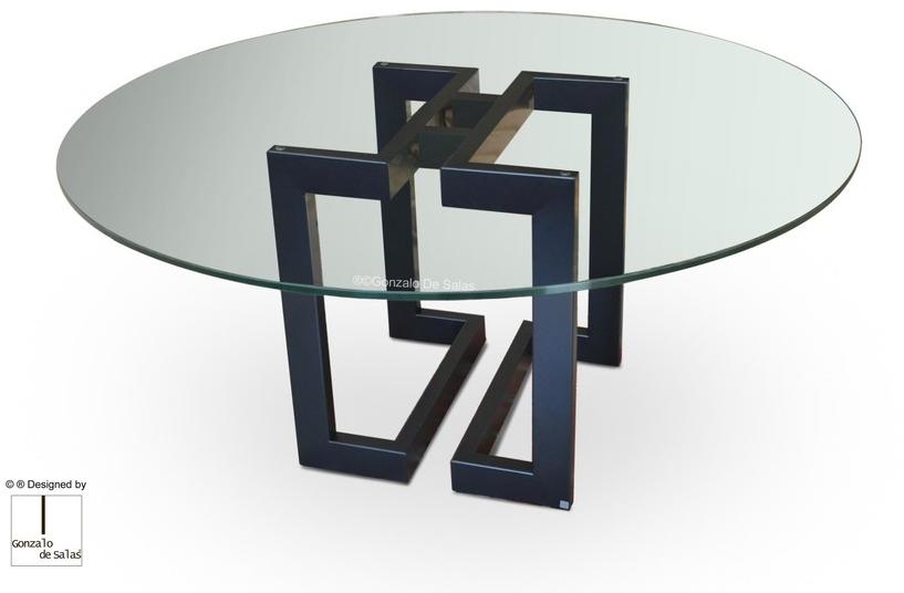 Gonzalo De Salas Круглый обеденный стол из железа и стекла Sendai sun-id-1418712 - Вид №1
