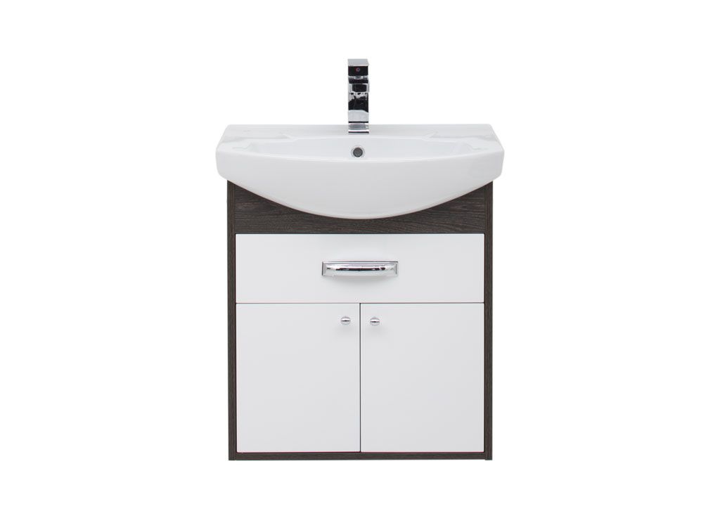 Тумба с раковиной Aquanet Грейс 60 дуб кантербери/белый (1 ящик, 2 дверцы) 0019837400182641 - Вид №2