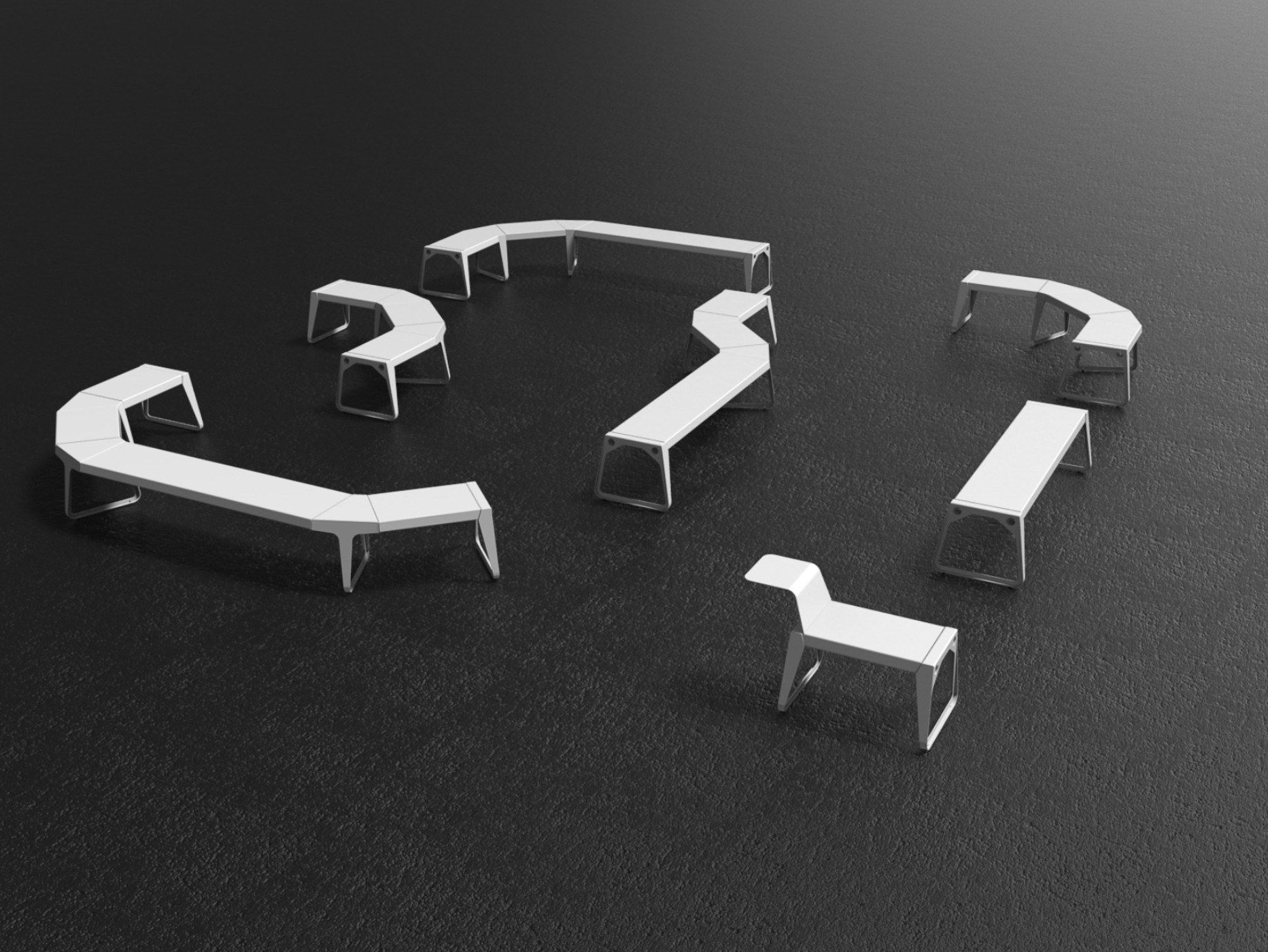 Модульная алюминиевая скамья Quinze & Milan ACÀ ALLÀ ARCH-00012707 - Вид №5