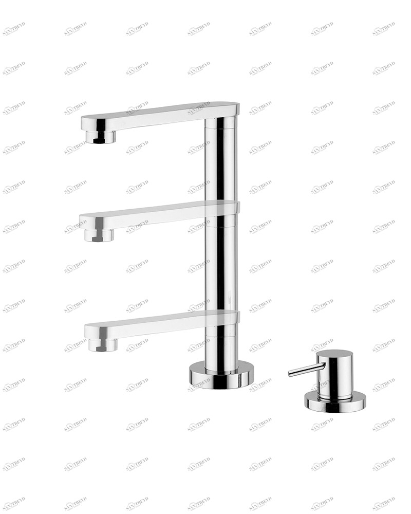 Латунь. 334. Кухонный смеситель под окном. Quadrodesign Brass