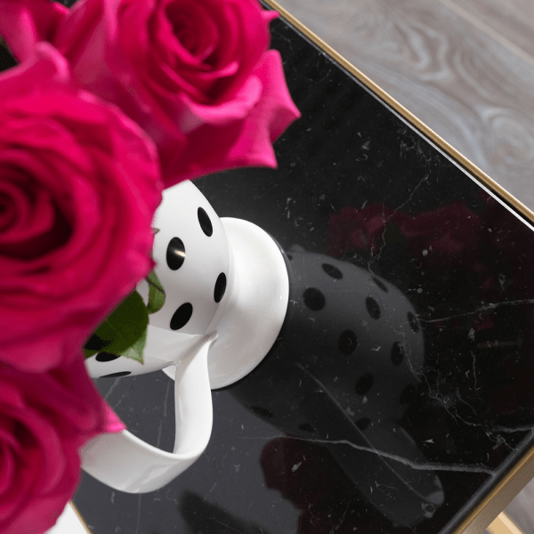 Консоль металлическая золотая с черной мраморной столешницей FOR MISS  263964 Золото;черный  - Вид №4