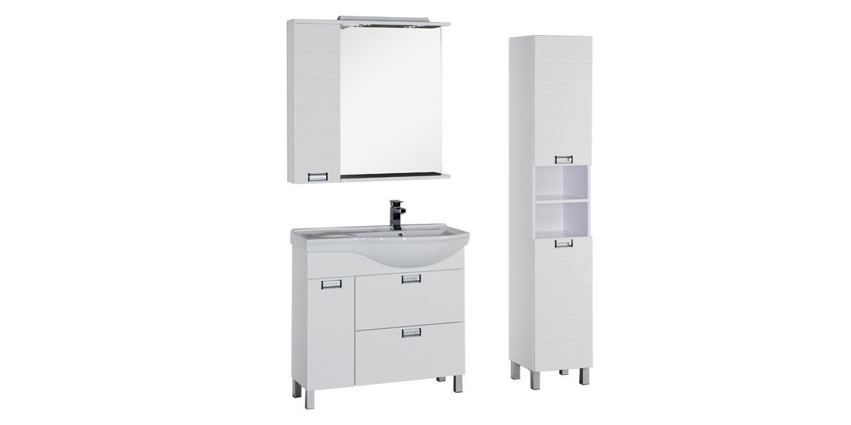 Комплект мебели Aquanet Сити 90 R белый 00177537 - Вид №1