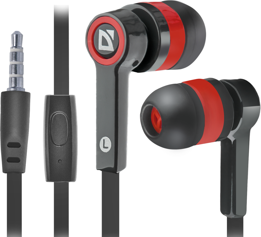 63424 гарнитура для смартфонов pulse 420 черный + красный, вставки Defender Santreyd 