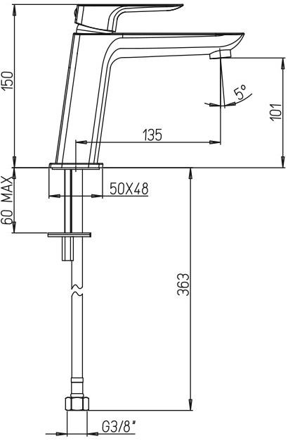 Paini Nove 09CR205ME смеситель для раковины  - Вид №2