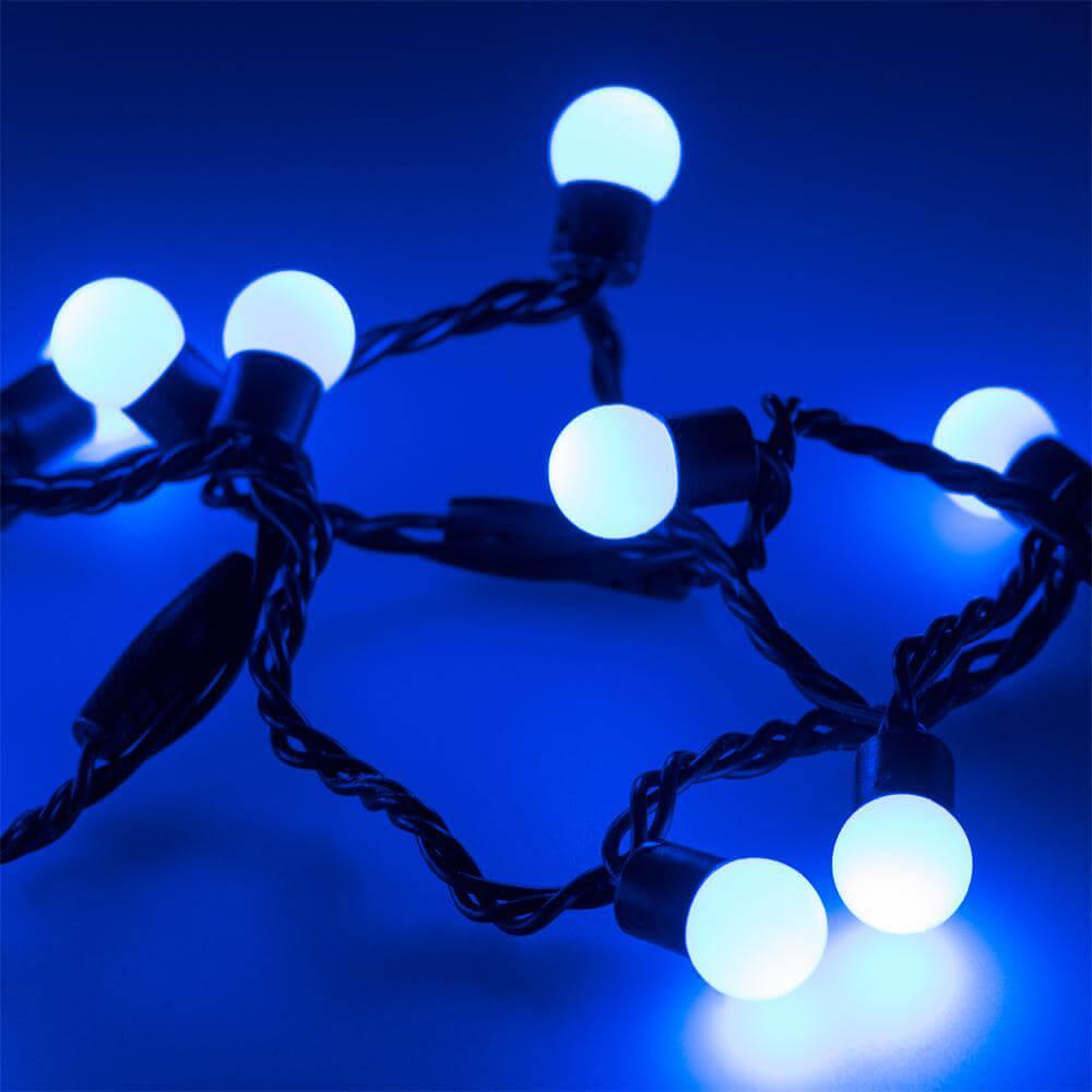 025589 Уличная светодиодная гирлянда шарики 230V синий ARD-Ball--D17.5-20000-Black-200Led Blue Ardecoled Classic