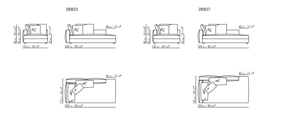 Тканевый диван с полуостровом Flexform Harper ARCH-00004789 - Вид №2