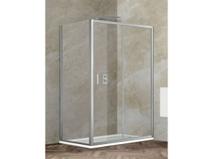 Угловая душевая кабина с раздвижной дверью