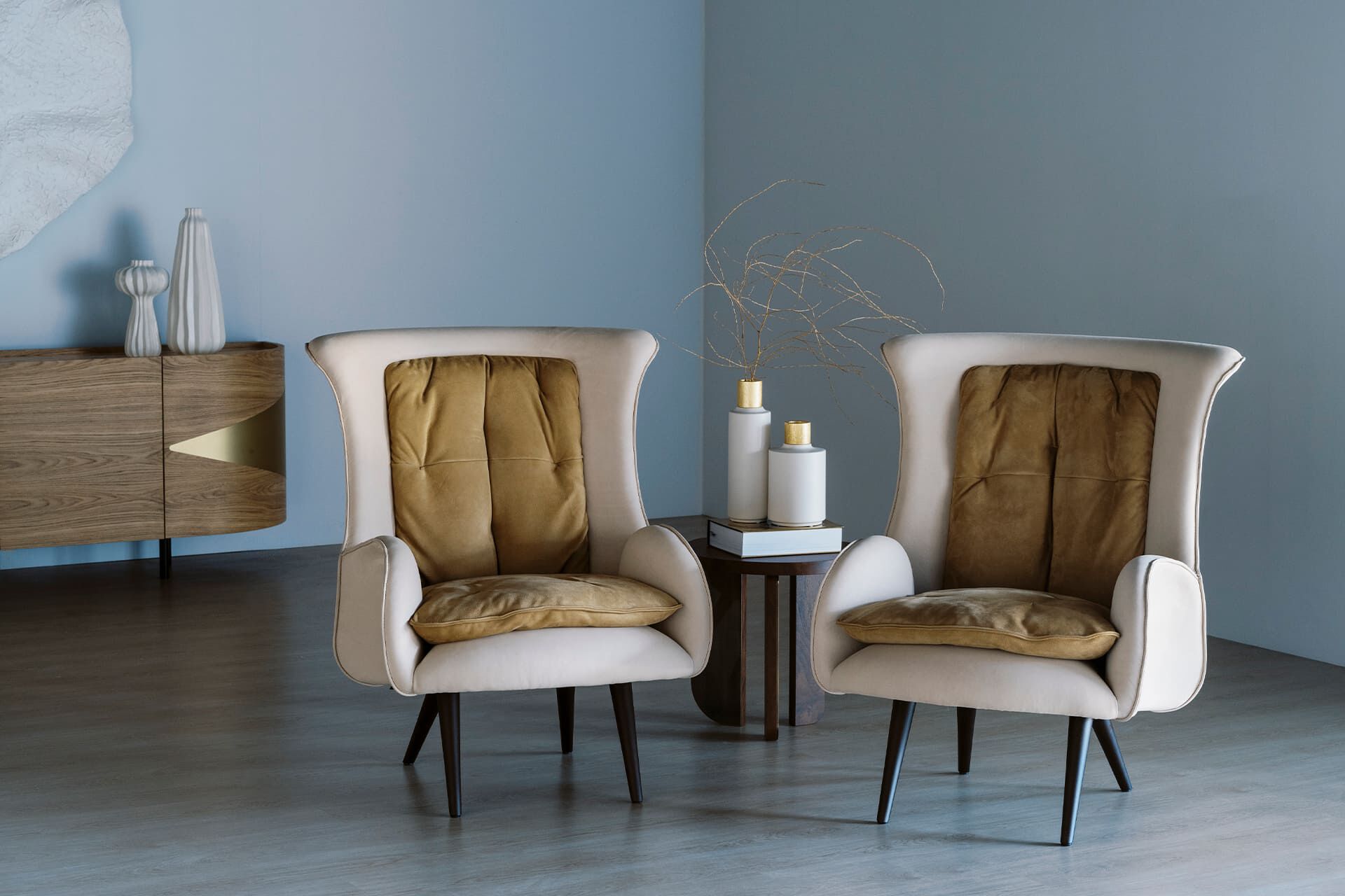 Круглый журнальный столик из грецкого ореха Greenapple DORNES ARCH-00069958 - Вид №2