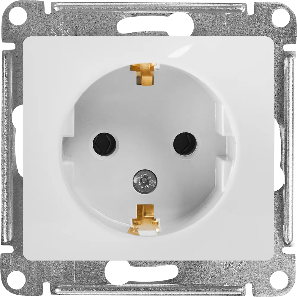 Schneider Electric Glossa — встраиваемая розетка с заземлением и защитными шторками 86710199 STLM-0070812