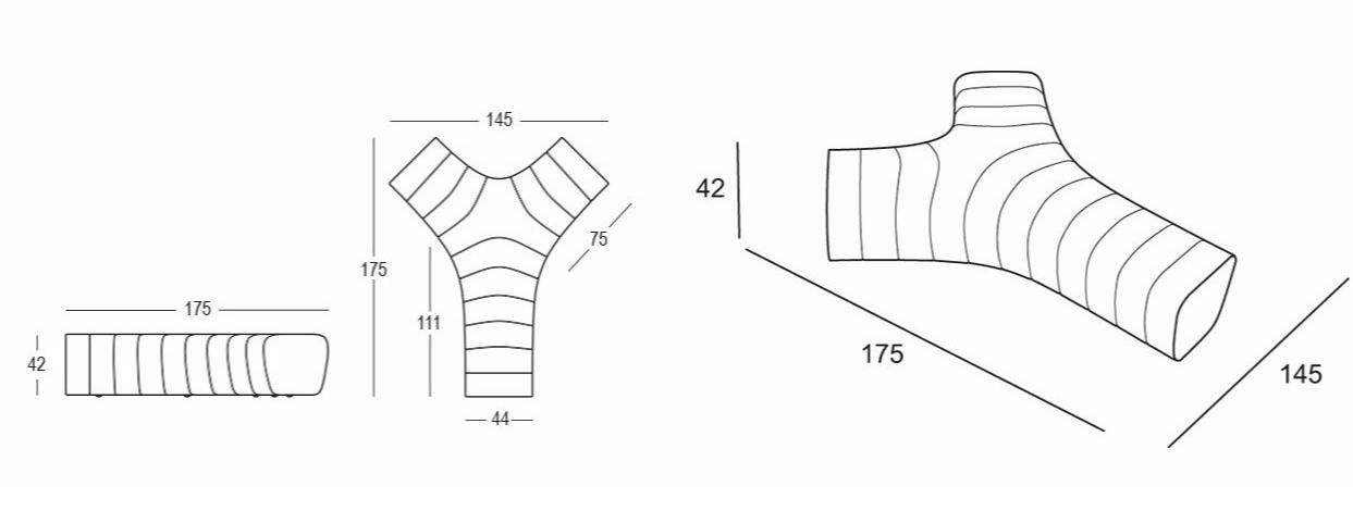 Plust Модульная светлая скамья Jetlag sun-id-1470584 - Вид №3