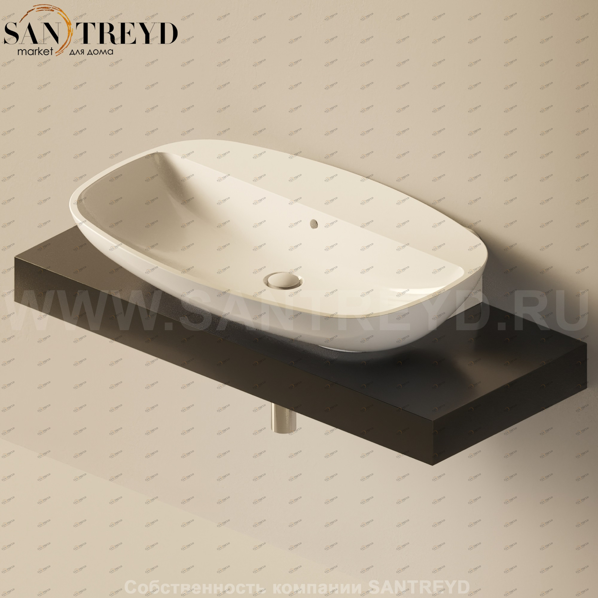 Flaminia FORTY6 Столешница от 110 до 250 см черная F68081.9017 Ceramica Flaminia F680819017